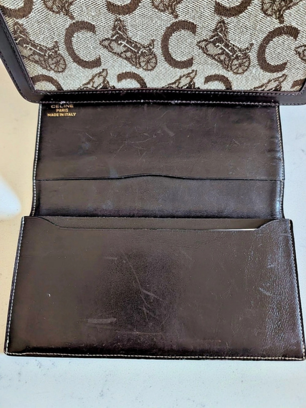Vintage Celine C Sulky Horse Carriage Jacquard Bag & Wallet Set - Picture 8 of 12